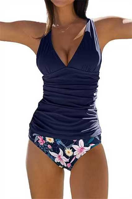 WW | Bauchkontrolle Haken Design Bedrucktes Tankini Set