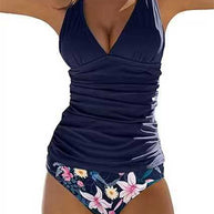 WW | Bauchkontrolle Haken Design Bedrucktes Tankini Set