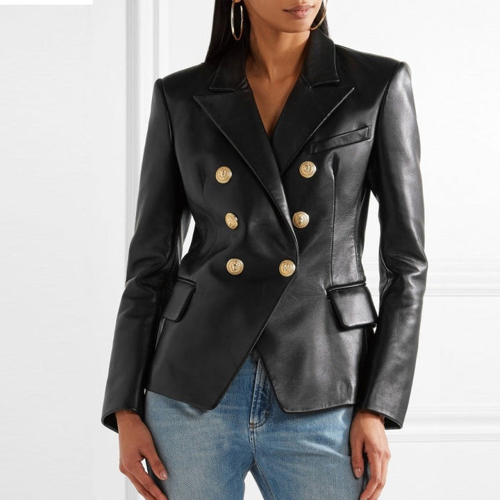 W&W Mode | Damen Kurze Schafsleder Motorradjacke