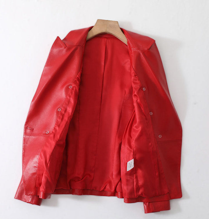 W&W Mode | Damen Kurze Schafsleder Motorradjacke