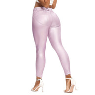 WW | Leder Leggings Fitness Hosen Ohne Bauch