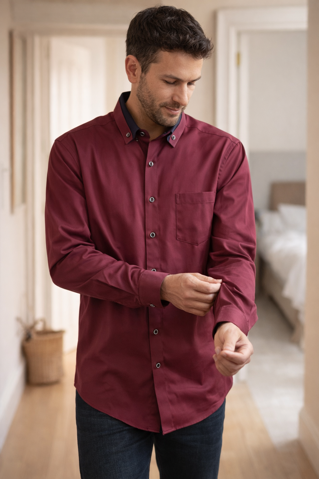 W&W Mode Herren Hemd langarm casual Knopfleiste