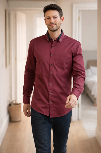 W&W Mode Herren Hemd langarm casual Knopfleiste