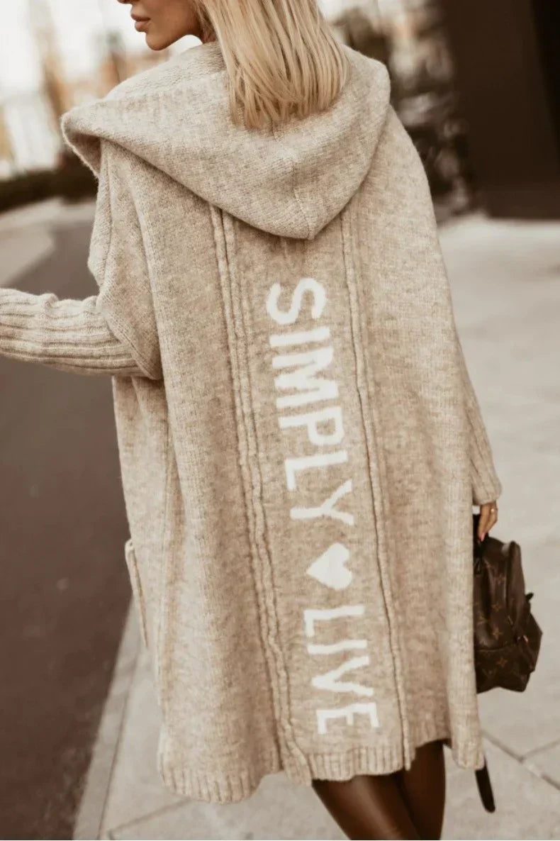 WW | Lässiger Herbst Lange Cardigan mit Kapuze für Frauen