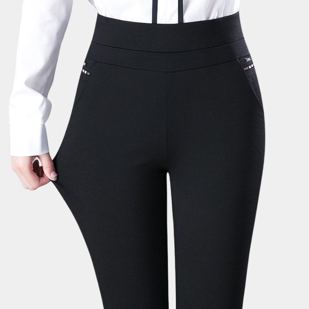 WW | Elegante Stretch Hose Mit Hoher Taille Für Damen