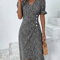 WW - Florales Kleid mit V-Ausschnitt