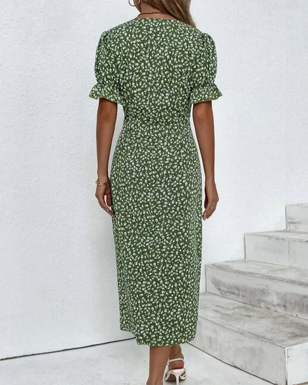 WW - Florales Kleid mit V-Ausschnitt