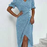 WW - Florales Kleid mit V-Ausschnitt