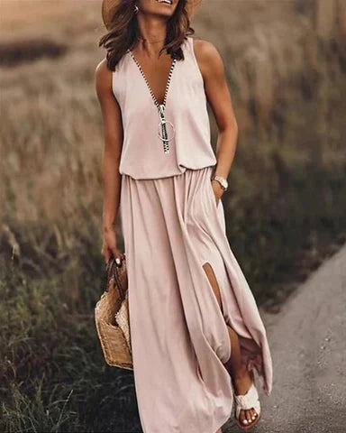 W&W Mode | Elegantes und stilvolles Kleid mit V-Ausschnitt für Frauen