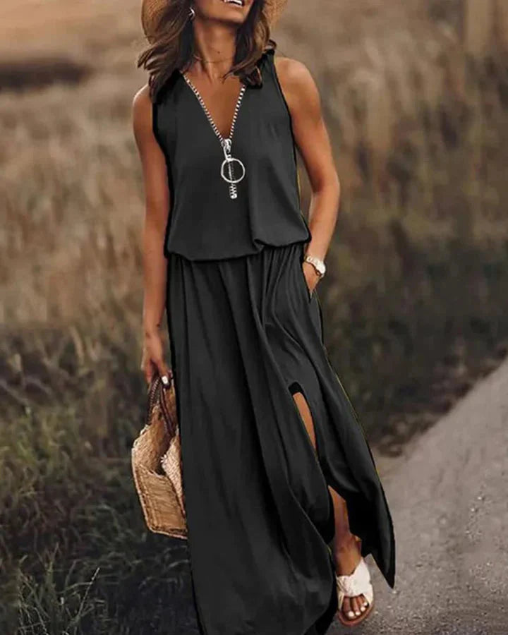 WW | Elegantes und stilvolles Kleid mit V-Ausschnitt für Frauen