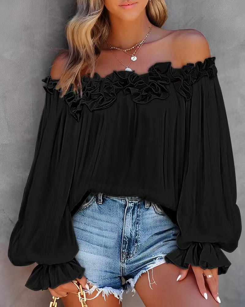 WW | Off Shoulder Bluse Mit Rüschen