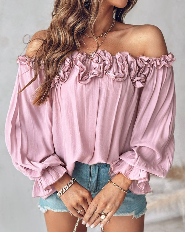 WW | Off Shoulder Bluse Mit Rüschen