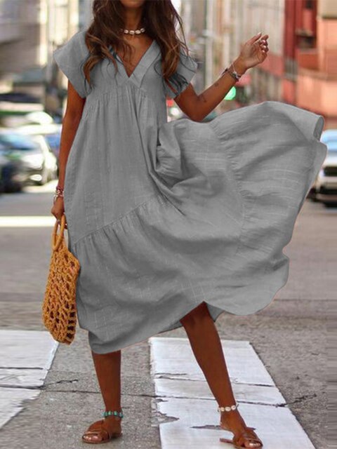 WW | Stylisches Sommerkleid mit kurzen Ärmeln