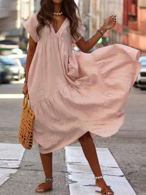 WW | Stylisches Sommerkleid mit kurzen Ärmeln
