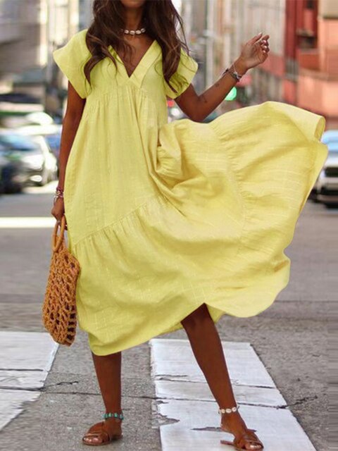 WW | Stylisches Sommerkleid mit kurzen Ärmeln