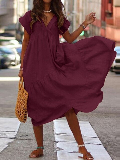 WW | Stylisches Sommerkleid mit kurzen Ärmeln
