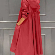 WW | Eleganter Langer Regenmantel Mit Kapuze