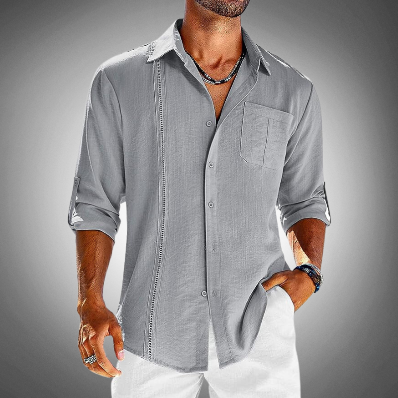 WW | Herren Lässiges Langarm Button up Hemd
