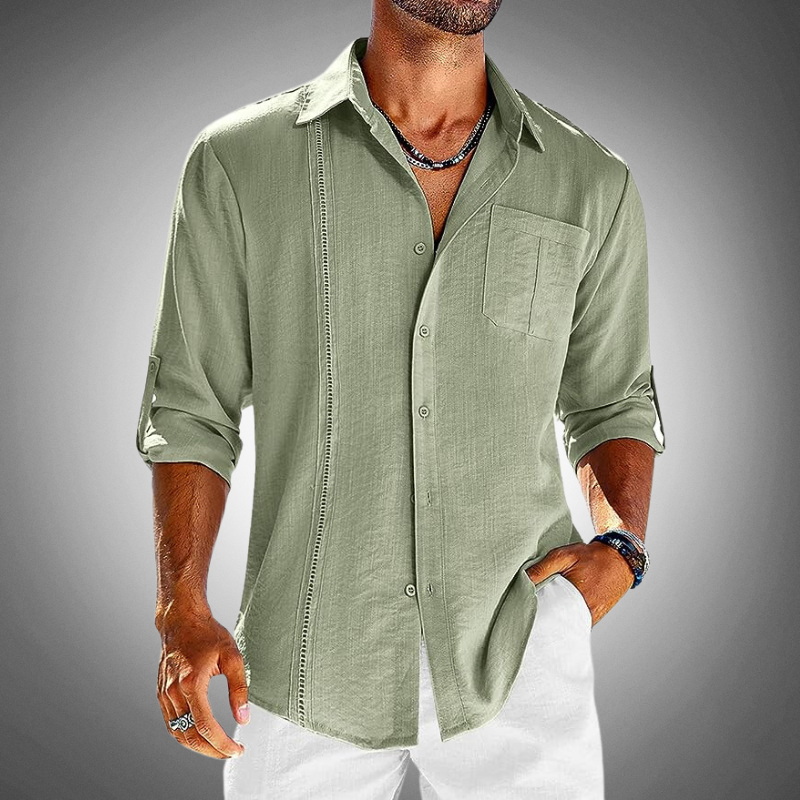 WW | Herren Lässiges Langarm Button up Hemd