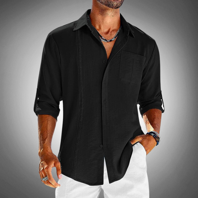 WW | Herren Lässiges Langarm Button up Hemd