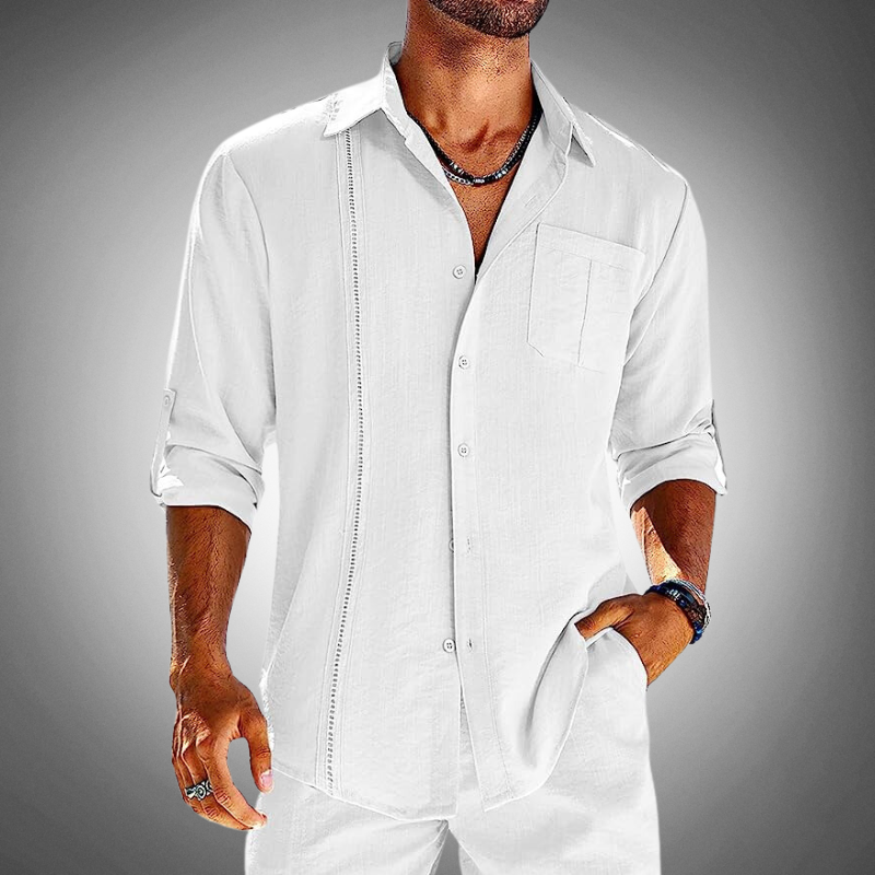WW | Herren Lässiges Langarm Button up Hemd
