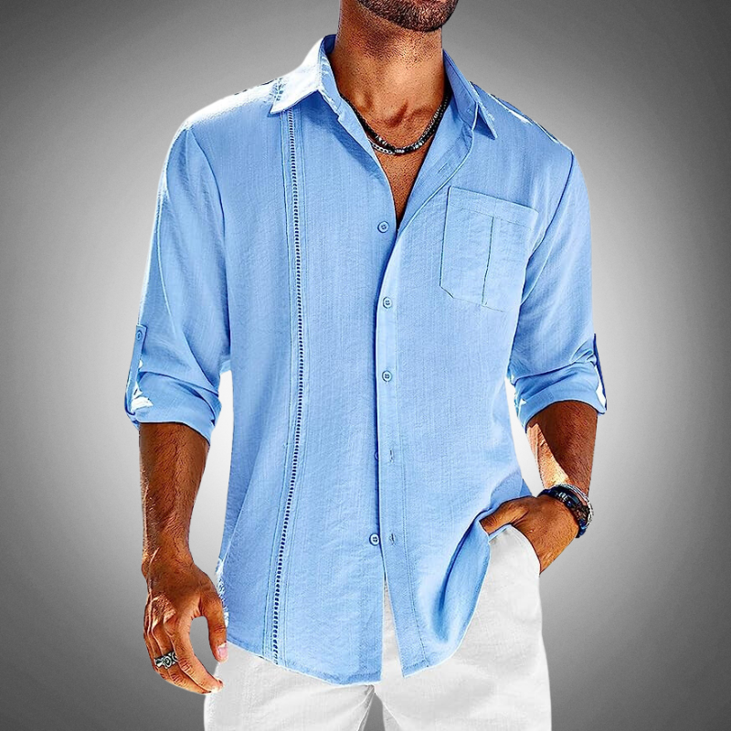 WW | Herren Lässiges Langarm Button up Hemd