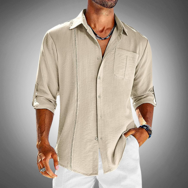 WW | Herren Lässiges Langarm Button up Hemd