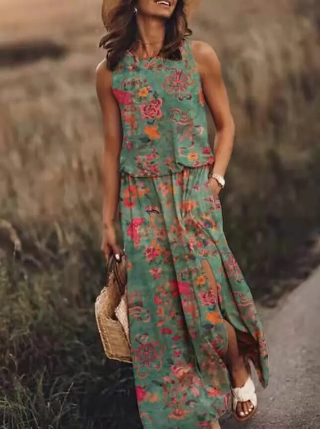 WW | Sonnenkleid Floral Schlitz WW | Kleid Sommerkleid