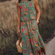 WW | Sonnenkleid Floral Schlitz WW | Kleid Sommerkleid