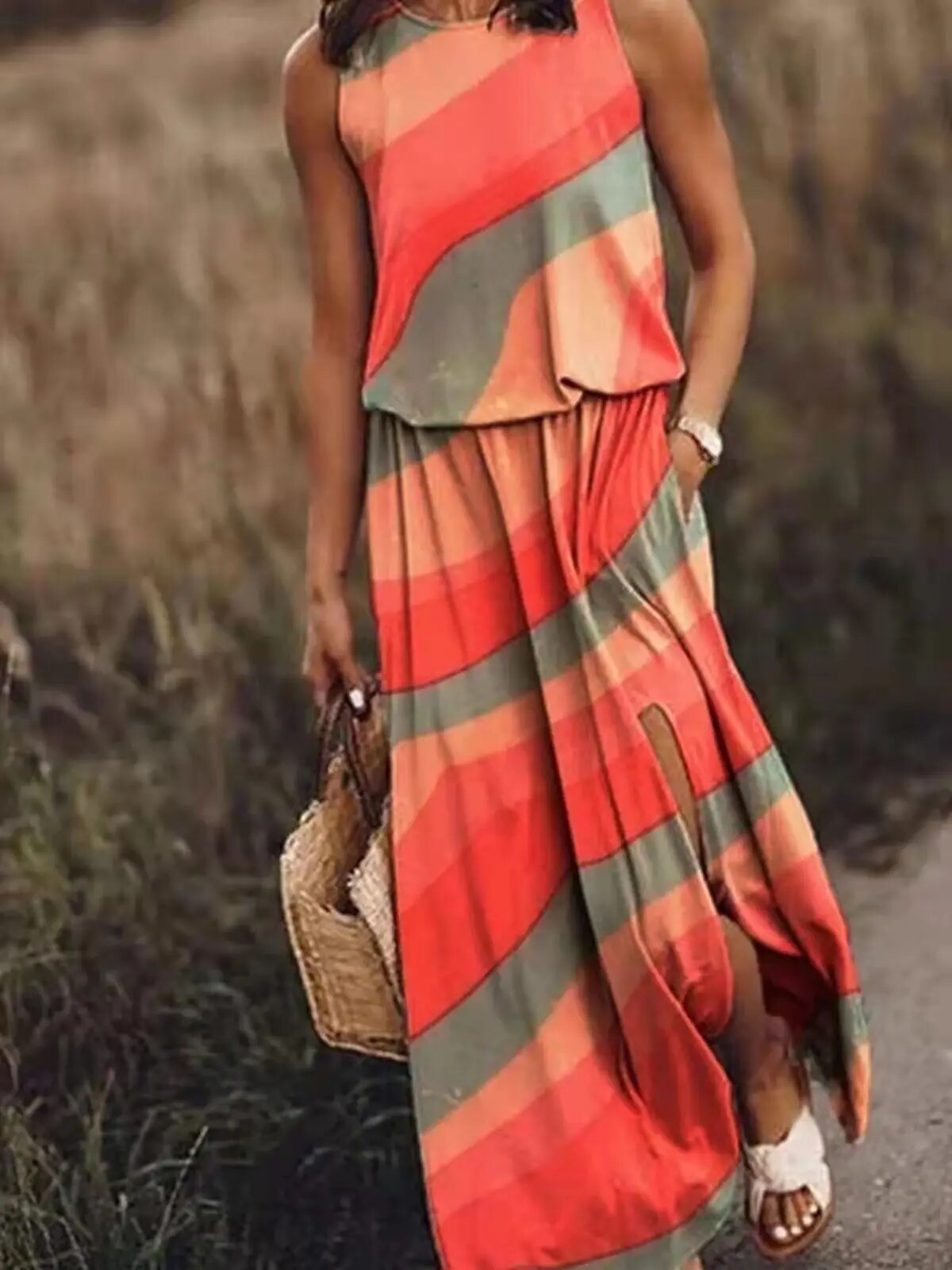 WW | Sonnenkleid Floral Schlitz WW | Kleid Sommerkleid