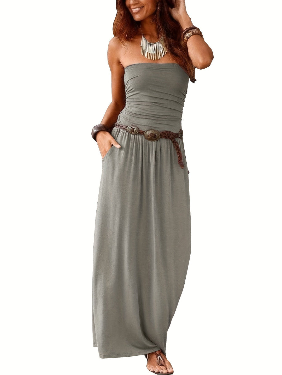 W&W Mode | Kleid Boho Sommer Bustier Kleid Röhrenkleid