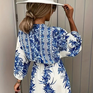 WW | Halbarm V-Ausschnitt Sommerkleid Langes Kleid