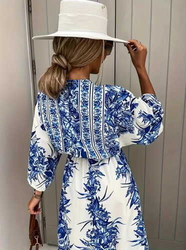 WW | Halbarm V-Ausschnitt Sommerkleid Langes Kleid