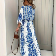 WW | Halbarm V-Ausschnitt Sommerkleid Langes Kleid