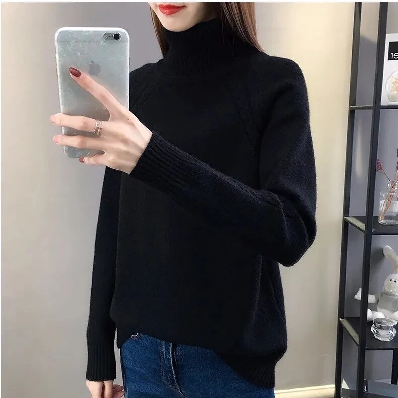 W&W Mode – Eleganter Rollkragenpullover für Damen