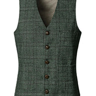 WW | Karierte Traditionelle Trachtenweste Für Herren