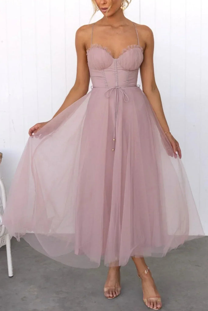WW | Netz Korsett Langes Kleid