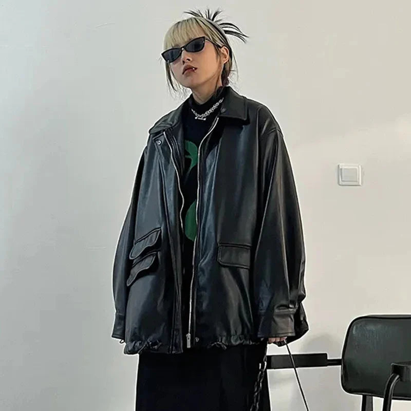 WW | Elegante Oversize-Lederjacke für Damen