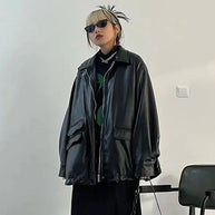 WW | Elegante Oversize-Lederjacke für Damen