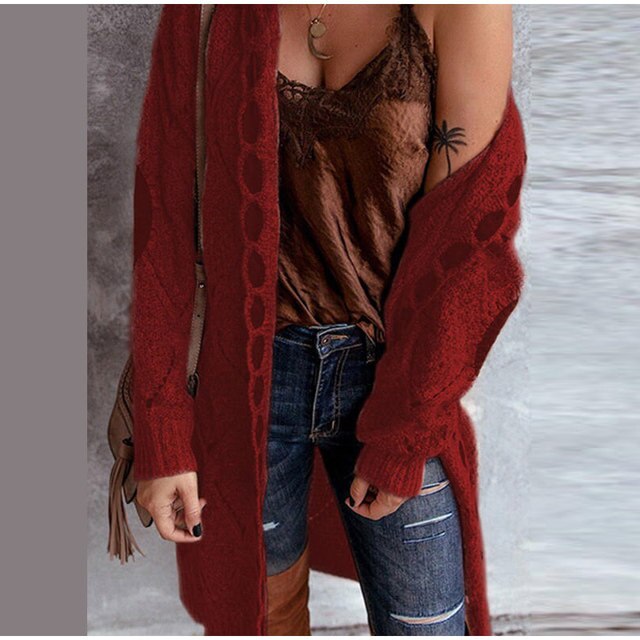 W&W - Mittellange Kapuzenpullis Strickjacke
