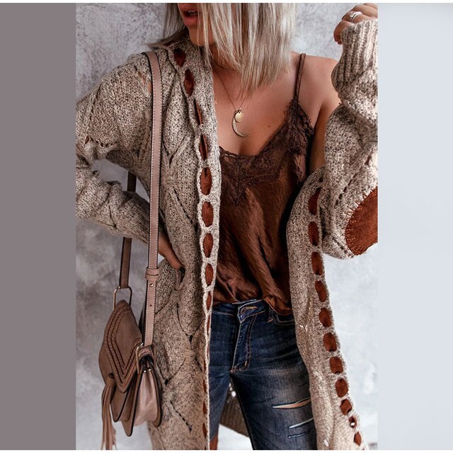 W&W - Mittellange Kapuzenpullis Strickjacke