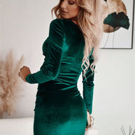 WW | Samt Party Kleid Lange Ärmel Ist Ein Muss Für Diese Saison.
