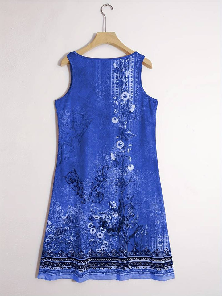 W&W Mode | Ärmellos Lockere Passform Boho Kleid Sommerkleid