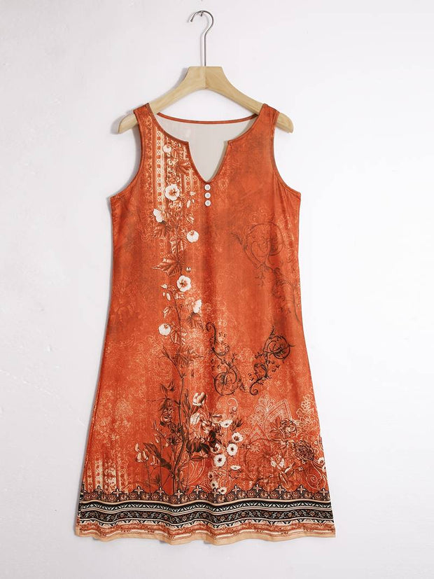 WW | Ärmellos Lockere Passform Boho Kleid Sommerkleid