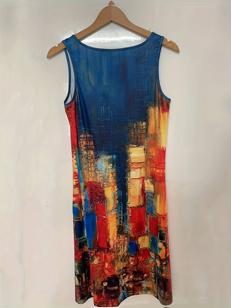 W&W Mode | Ärmellos Lockere Passform Boho Kleid Sommerkleid