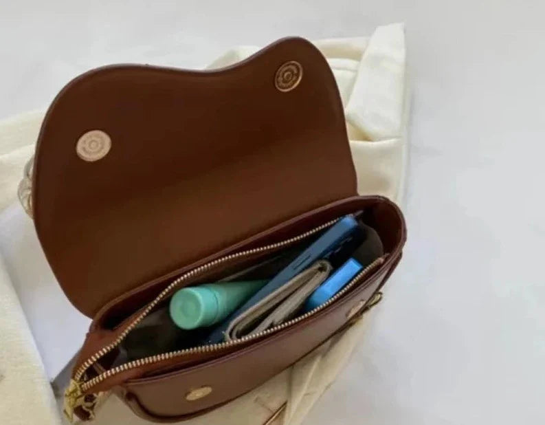 WW - Damen Schultertasche aus PU-Leder mit breitem Riemen