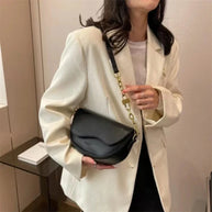 WW - Damen Schultertasche aus PU-Leder mit breitem Riemen