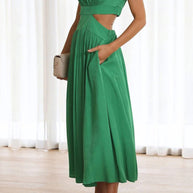 WW | Mock Neck Cutout Midi Kleid