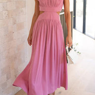 WW | Mock Neck Cutout Midi Kleid