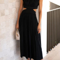 WW | Mock Neck Cutout Midi Kleid